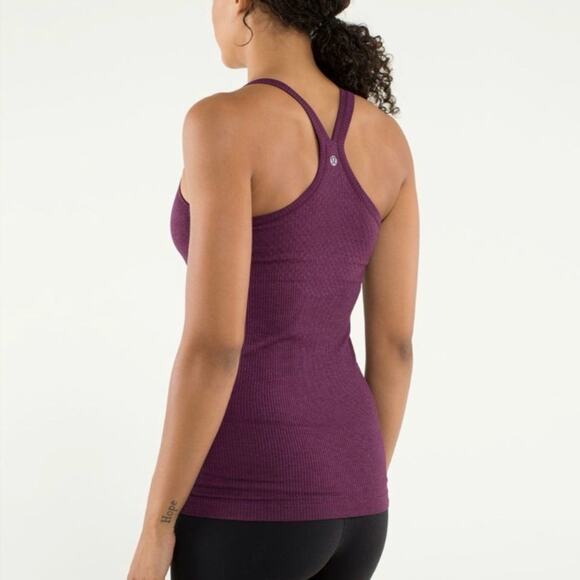 Lululemon Ebb to street tank top size 6 heathered plum- light support B/C cup - Picture 2 of 7